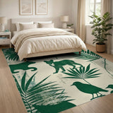 Green Jungle Silhouette Area Rug