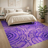 Purple Rose Floral Area Rug