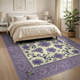 Purple Purple Floral Medallion Area Rug