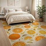 Orange Slice Fruit Pattern Area Rug