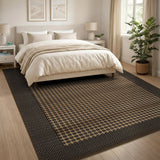 Black Dot Tan Woven Area Rug