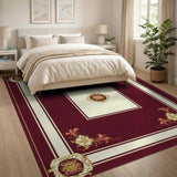 Red Persian Medallion Area Rug with Gold Accents