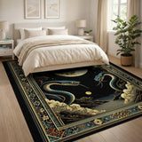 Mystical Twin Serpents Moon Area Rug