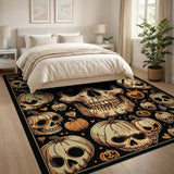 Halloween Skulls Pumpkins Area Rug