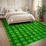 Kids Cartoon Lucky Green Shamrock Clover Area Rug