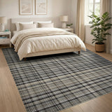 Black and White Plaid Checkered Area Rug
