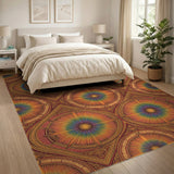 Vibrant Rainbow Starburst Area Rug