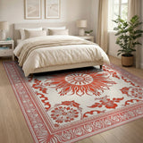 Traditional Persian Red Persian Floral Medallion Rug
