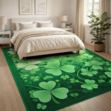 Green Emerald Shamrock Clover Area Rug