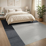 Abstract Black White Wave Area Rug