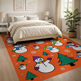 Festive Colorful Snowmen Holiday Rug