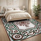 Ornate Snowflake Medallion Area Rug