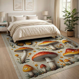 Whimsical Monarch Butterfly Mushroom Area Rug