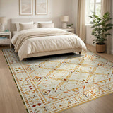 Ivory Terracotta Geometric Southwestern Rug
