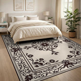 Traditional Persian Elegant Beige Persian Floral Medallion Rug