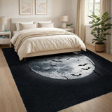 Spooky Full Moon Bats Area Rug