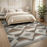 Brown Tan Geometric Southwestern Woven Rug