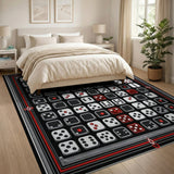 Pixelated Domino Grid Area Rug