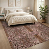 Pink Leopard Symmetry Area Rug