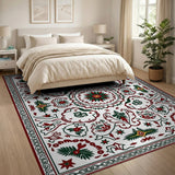 Red Green Traditional Persian Medallion Rug