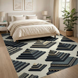 Modern Geometric Pyramids Area Rug