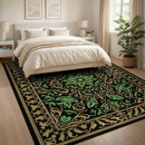 Multi-color and Patterns Ornate Green Floral Persian Area Rug