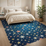 Starry Navy Multi-Color Stars Area Rug