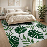 Boho Chic Leaf Lush Monstera Leaf Green Area Rug