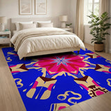 Geometric Modern Multi-color and Patterns Vibrant Pink Mandala Geometric Area Rug