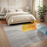 Vibrant Arched Multi-Color Geometric Rug