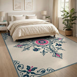 Multi-color and Patterns Ornate Pink Medallion Persian Area Rug