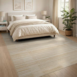 Beige Gridline Woven Area Rug