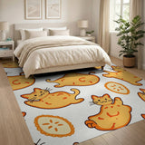 Chubby Orange Cat Kumquat Pattern Rug