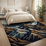 Fitz Roy Peaks Geometric Mountain Area Rug
