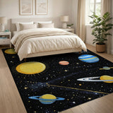 Multi-color and Patterns Pixel Art Solar System Area Rug