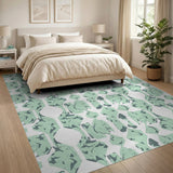Seafoam Green Geometric Abstract Area Rug