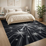 Silver Starburst Geometric Area Rug