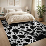 Bold Abstract Leopard Black White Area Rug