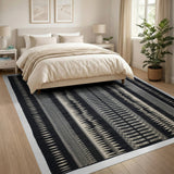 Black White Geometric Tribal Runner Rug