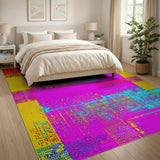 Vibrant Pixelated Multi-Color Geometric Rug