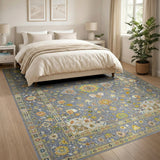 Multi-color and Patterns Grey Persian Floral Medallion Area Rug