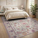 Multi-color and Patterns Pink Floral Persian Area Rug
