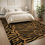 Boho Chic Bold Orange Tiger Stripe Area Rug