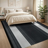 Black and White Black White Halftone Stripe Area Rug