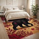 Autumn Black Bear Forest Area Rug