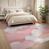 Dreamy Pink Cloud Abstract Area Rug