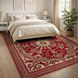 Traditional Persian Medallion Ornate Red Persian Medallion Area Rug