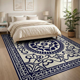 Navy Medallion Traditional Persian Navy Blue Persian Medallion Area Rug