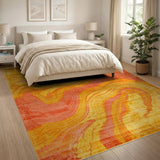 Wavy Sunset Abstract Area Rug