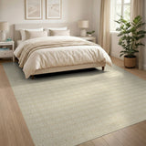 Beige Nested Squares Geometric Area Rug